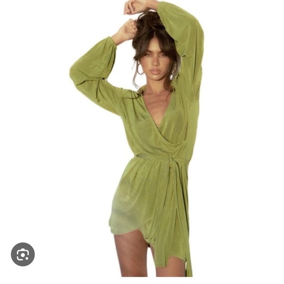 EUC Princess Polly gorgeous green wrap dress - Picture 1 of 7